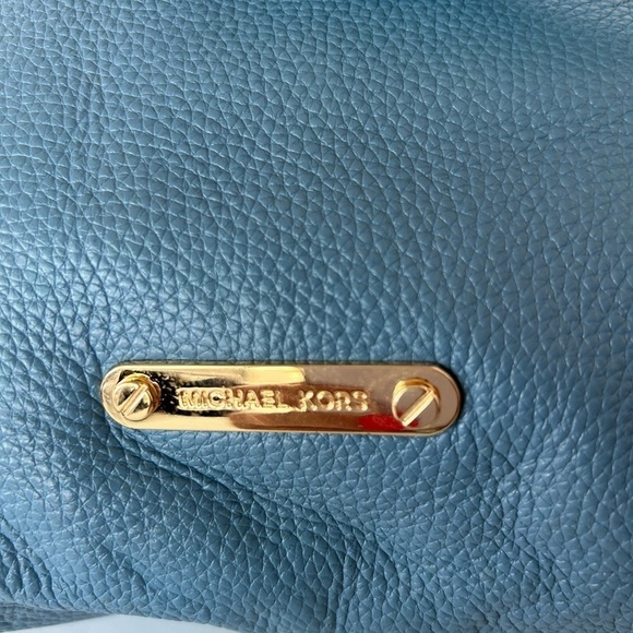 Michael Kors NWOT Blue Pebble Leather Satchel - Picture 3 of 13